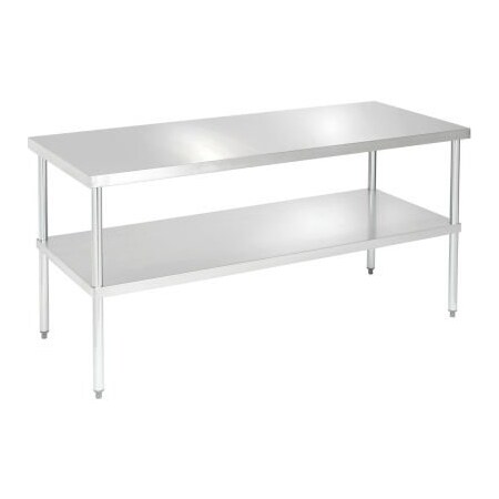 Aero Aero Manufacturing Workbench W/Adjustable Undershelf, 16 Ga. 430 Series Stainless, 96"Wx30"D 4TS-3096
